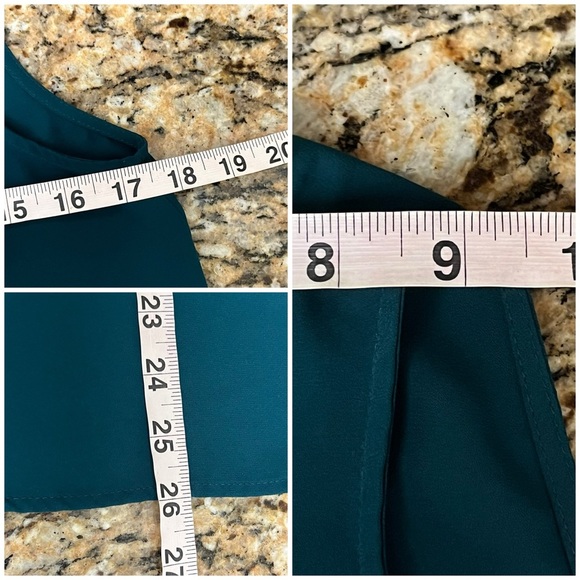 Violet + Claire Green Beaded Neckline Crepe Blouse Womens Career Modest Mature S - Picture 5 of 10